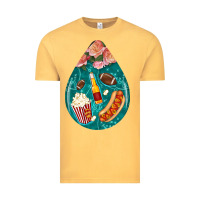 Vintage Mustard american football and western roses teardrop Vintage Tee - BundleAndBundleShop