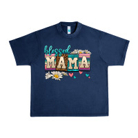 Navy daisy blessed mama Urban Heavy Tee - AdoDesignShop
