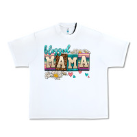 White daisy blessed mama Urban Heavy Tee - AdoDesignShop
