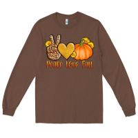 Chestnut peace love fall Long Sleeve Tee - AdoDesignShop