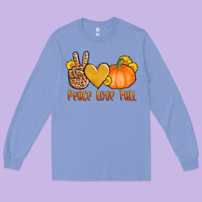 Peace Love Fall Long Sleeve Tee Designed By Adodesignshop