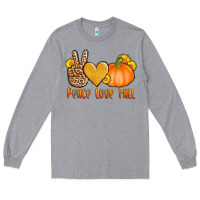 Heather Grey peace love fall Long Sleeve Tee - AdoDesignShop