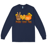 Navy peace love fall Long Sleeve Tee - AdoDesignShop