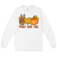 White peace love fall Long Sleeve Tee - AdoDesignShop