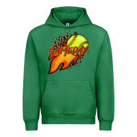 Emerald Softball game day leopard fire and ball Urban Hoodie - HowdyJamesFarm