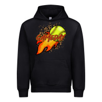 Foreset Green Softball game day leopard fire and ball Urban Hoodie - HowdyJamesFarm