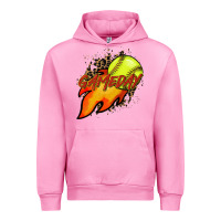 Fuchsia Pink Softball game day leopard fire and ball Urban Hoodie - HowdyJamesFarm