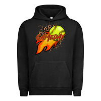 Pigment Black Softball game day leopard fire and ball Urban Hoodie - HowdyJamesFarm