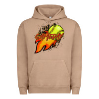 Pigment Burro Softball game day leopard fire and ball Urban Hoodie - HowdyJamesFarm