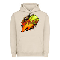 Pigment French Oak Softball game day leopard fire and ball Urban Hoodie - HowdyJamesFarm