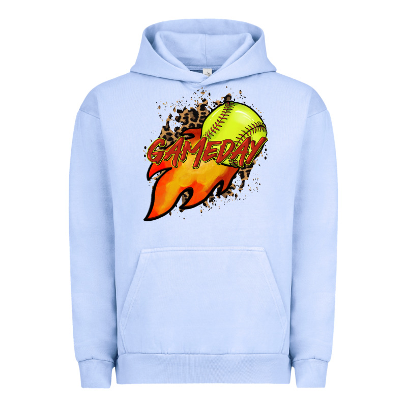 Softball Game Day Leopard Fire And Ball Urban Hoodie by HowdyJamesFarm | Teevron