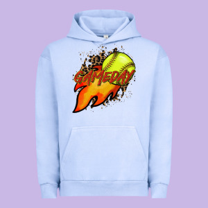 Softball Game Day Leopard Fire And Ball Urban Hoodie Designed By Howdyjamesfarm