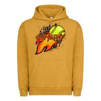 Pigment Peanut Butter Softball game day leopard fire and ball Urban Hoodie - HowdyJamesFarm