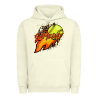 Pigment Pistachio Softball game day leopard fire and ball Urban Hoodie - HowdyJamesFarm