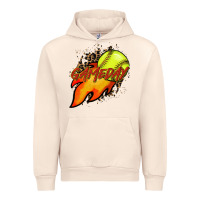 Sandshell Softball game day leopard fire and ball Urban Hoodie - HowdyJamesFarm
