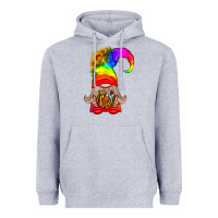Heather Grey LGBTQ+ Pride Gnome With Donut Heavyweight Hoodie - BundleAndBundleShop