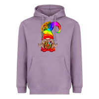 Lavender LGBTQ+ Pride Gnome With Donut Heavyweight Hoodie - BundleAndBundleShop