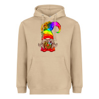 Mushroom LGBTQ+ Pride Gnome With Donut Heavyweight Hoodie - BundleAndBundleShop
