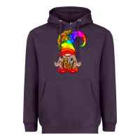Plum LGBTQ+ Pride Gnome With Donut Heavyweight Hoodie - BundleAndBundleShop