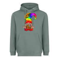 Sage LGBTQ+ Pride Gnome With Donut Heavyweight Hoodie - BundleAndBundleShop