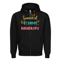 Black i have survived too many storms to be bothered by raindrops malia Zipper Hoodie - MaliasSmallBusiness