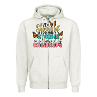 Oatmeal Heather i have survived too many storms to be bothered by raindrops malia Zipper Hoodie - MaliasSmallBusiness