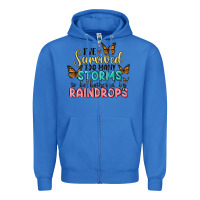 True Royal i have survived too many storms to be bothered by raindrops malia Zipper Hoodie - MaliasSmallBusiness