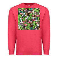 Cardinal Western Cactus And Turquoise Gemstone With Leopard And Cowhide Seamles Premium Sweatshirt - BundleAndBundleShop