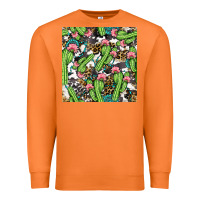 Carrot Western Cactus And Turquoise Gemstone With Leopard And Cowhide Seamles Premium Sweatshirt - BundleAndBundleShop