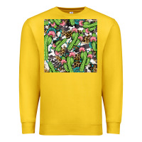 Lemon Western Cactus And Turquoise Gemstone With Leopard And Cowhide Seamles Premium Sweatshirt - BundleAndBundleShop