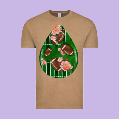 American Football And Western Roses Teardrop Vintage Tee Designed By Bundleandbundleshop