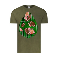 Vintage Olive american football and western roses teardrop Vintage Tee - BundleAndBundleShop