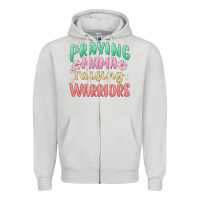 Dove Grey prying mama raising warriors malia Zipper Hoodie - MaliasSmallBusiness
