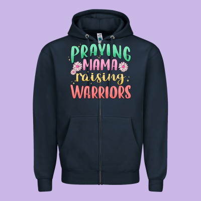 Prying Mama Raising Warriors Malia Zipper Hoodie Designed By Maliassmallbusiness