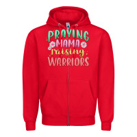 Red prying mama raising warriors malia Zipper Hoodie - MaliasSmallBusiness