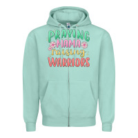 Seafoam prying mama raising warriors malia Zipper Hoodie - MaliasSmallBusiness