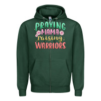 Sports Green prying mama raising warriors malia Zipper Hoodie - MaliasSmallBusiness
