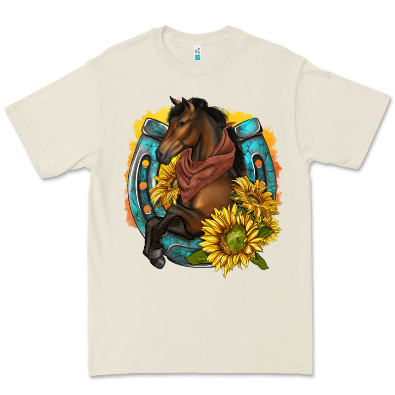 Western Horse With Horseshoe Premium Tee by texasbilliewilder | Teevron