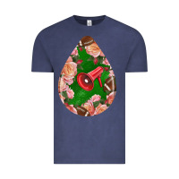 Vintage Denim american football and western roses teardrop Vintage Tee - BundleAndBundleShop