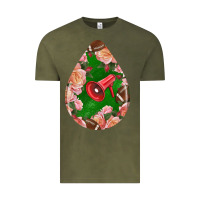 Vintage Olive american football and western roses teardrop Vintage Tee - BundleAndBundleShop
