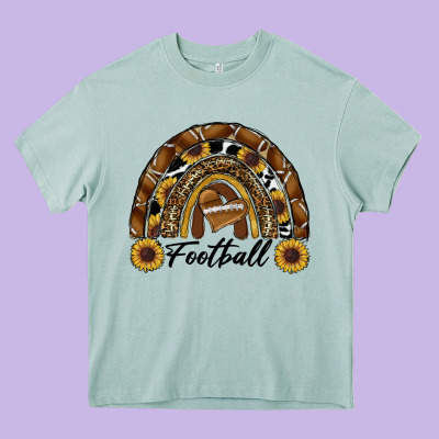 Heavy Core Tee football rainbow