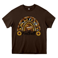 Chocolate Brown football rainbow Heavy Core Tee - RanaPortraitStore