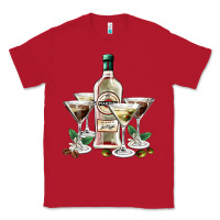 Red martini glasses and martini bottle Classic Tee - AdoDesignShop
