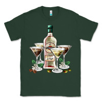 Sports Green martini glasses and martini bottle Classic Tee - AdoDesignShop