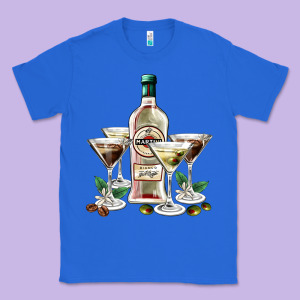 Martini Glasses And Martini Bottle Classic Tee Designed By Adodesignshop