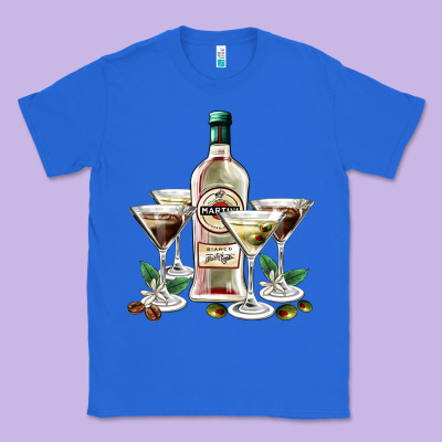 Martini Glasses And Martini Bottle Classic Tee Designed By Adodesignshop
