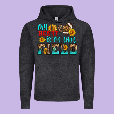 My Heart Is On That Field American Football Vintage Hoodie Designed By Hra Design Shop