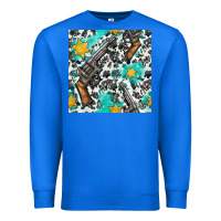 True Royal Western Gun And Sheriff Stars With Cowhide Seamless Pattern Premium Sweatshirt - BundleAndBundleShop