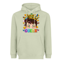 Lgbtq+ Queer Portrait With Crown And Rainbow Heavyweight Hoodie | Teevron