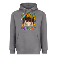 Storm LGBTQ+ Queer Portrait With Crown And Rainbow Heavyweight Hoodie - BundleAndBundleShop